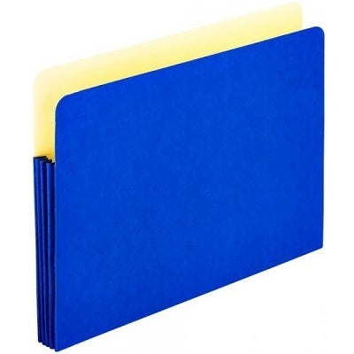File Pocket-Coloured, Letter, 3.5" Expansion, Blue - 1524EB-OX