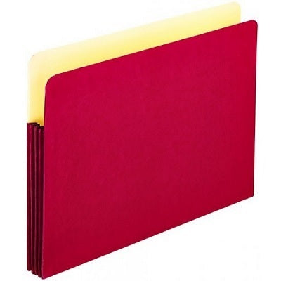 File Pocket-Coloured, Letter, 3.5" Expansion, Red - 1524ER-OX