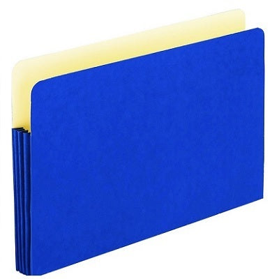 File Pocket-Coloured, Legal, 3.5" Expansion, Blue - 1526EB-OX