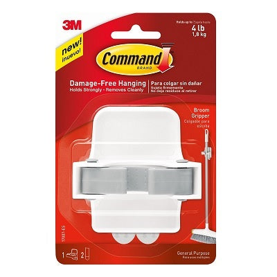 Broom Gripper-Command Adhesive,White And Grey - 17007-EF