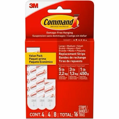 Adhesive Replacement Strips-Command Adhesive, 16/Pk - 17200-16ESF