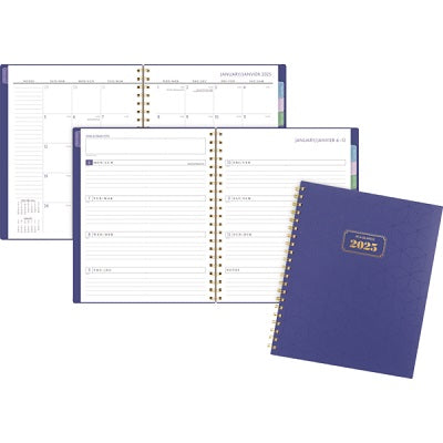 Planner-Weekly/Monthly Badge Geo 11X9 Blue Bil.  2025 - 1722G-905F