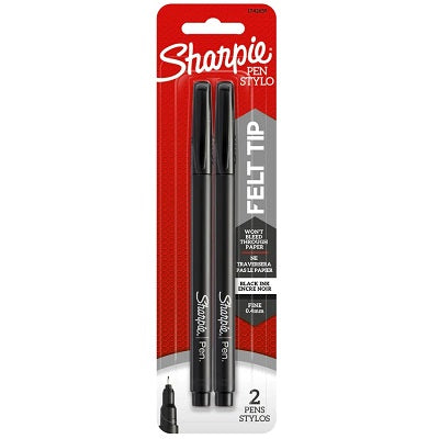 Pen-Porous, Sharpie Fine Black, 2/Pack - 1742659