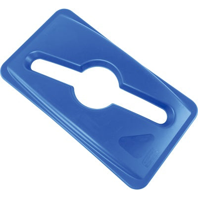 Recycling Lid-Slim Jim Single Stream With Hole, Blue - 1788372
