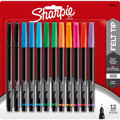 Pen-Porous, Sharpie Fine, 12 Colours/Pack - 1802226