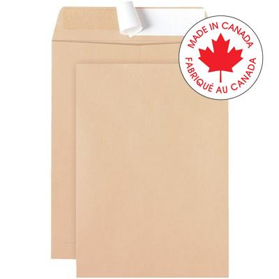 Envelope-Catalogue 9X12 Press & Seal, Natural Kraft, 100/Pk - 18208FSC