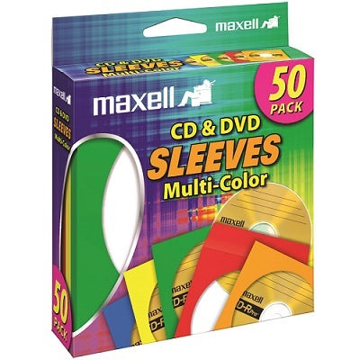 Cd/Dvd Sleeves-50 Pack Paper, Multi-Colour  -19195 - 190134