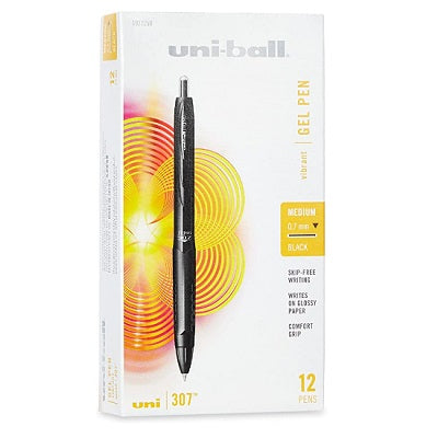 Pen-Retractable, Uni 307 Gel Roller, 0.7Mm, Black - 1927258