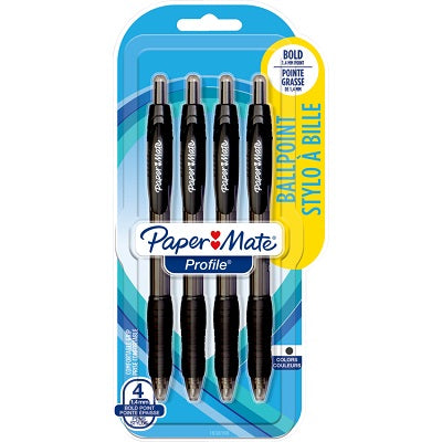 Pen-Retractable, Profile Ballpoint, 1.4Mm, Black 4/Pk - 1938166
