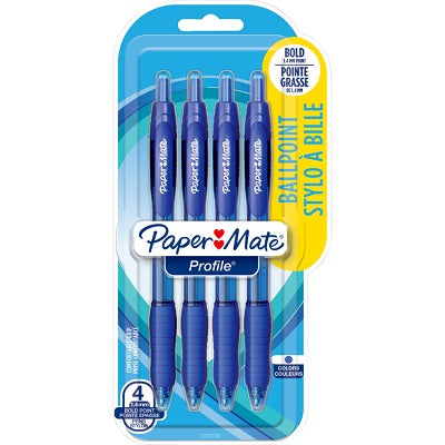 Pen-Retractable, Profile Ballpoint, 1.4Mm, Blue 4/Pk - 1938168