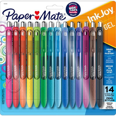 Pen-Retractable, Inkjoy Gel, 0.7Mm 14 Assorted - 1959302