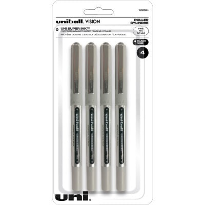 Pen-Roller, Uni Vision, 0.7Mm Fine Black 4/Pk - 1960594