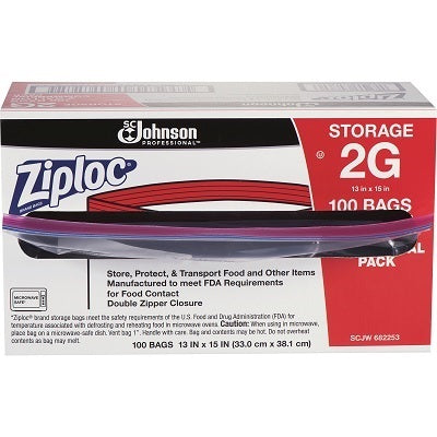 Bags-Ziploc Storage 2 Gallon (X-Large) 100-Count - 19800-70760