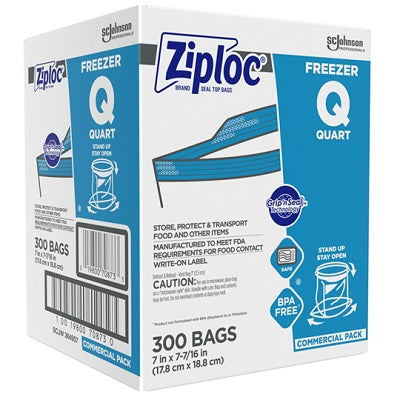 Bags-Ziploc Freezer Bags Quart (Medium), 300-Count - 19800-70873