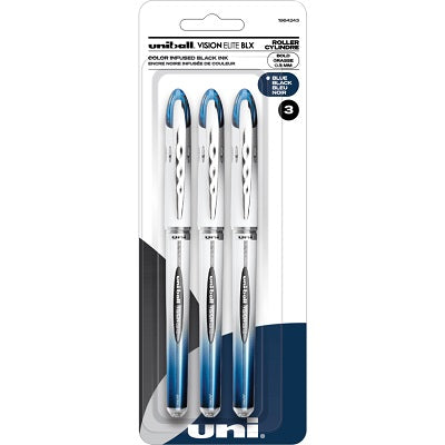 Pen-Roller, Uni Vision Elite, 0.8Mm Blue/Black 3/Pack - 1984243