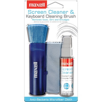 Screen Cleaner-Cleaner, Microfibre Cloth & Keyboard Brush - 199265