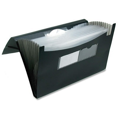 File-Expanding, 13 Pocket Poly, 10X15, With Index Tabs,Black - 202-12BK