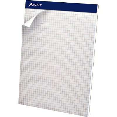 Writing Pad-Perfed, Letter Ampad 50 Sheet White Quad - 20-367