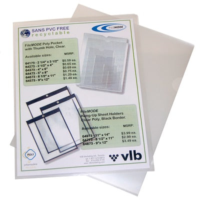 Folder-View, Poly, Letter, Closed On 2 Sides, Clear, 10/Pack - 20583-60273