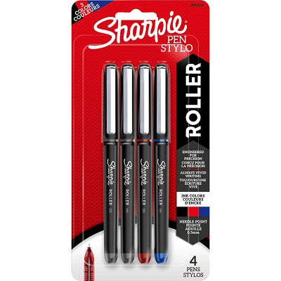 Pen-Roller, Sharpie 0.5Mm Needle Tip, Assorted 4/Pk - 2093224