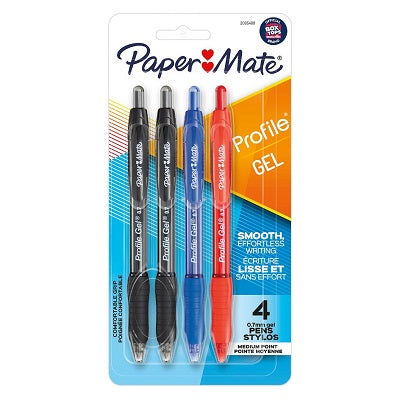 Pen-Retractable, Profile Gel, Fine 0.7Mm, 4 Assorted - 2095469