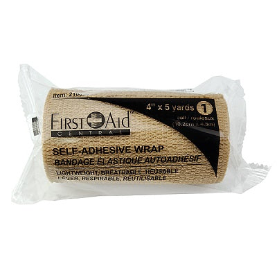 Bandage-First Aid Central 4" X 5Yd Self-Adhesive Wrap - 210027