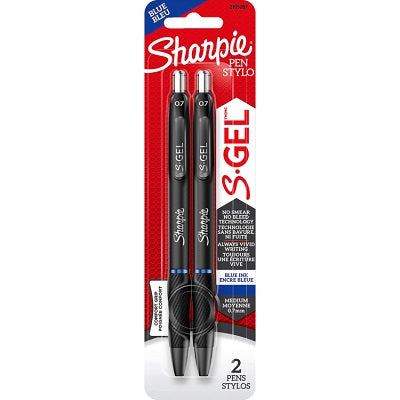 Pen-Retractable, Sharpie S-Gel, 0.7Mm Blue 2/Pk - 2105287
