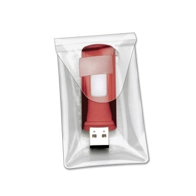 Pocket-Usb Self-Adhesive With Flap Closure, Clear, 6/Pack - 21140