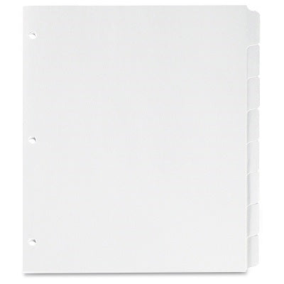 Index Dividers-8 Tab, White Plain Tab - 213-8W-1