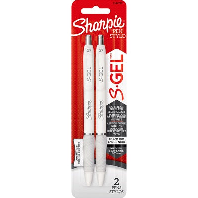 Pen-Retractable, Comfort Grip S-Gel, White Barrel 0.7Mm 2/Pk - 2144799
