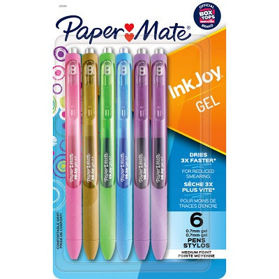 Pen-Retractable, Inkjoy Gel, 0.7Mm 6 Pastel Assorted - 2162814