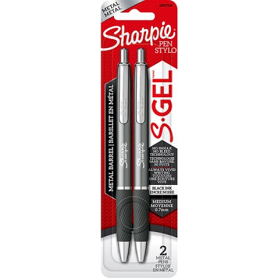 Pen-Retractable, Grey Barrel S-Gel, 0.7Mm Black 2/Pk - 2194704