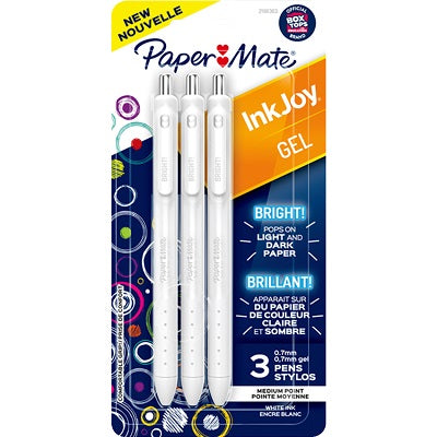 Pen-Retractable, Inkjoy Bright 0.7Mm, White 3/Pk - 2196363