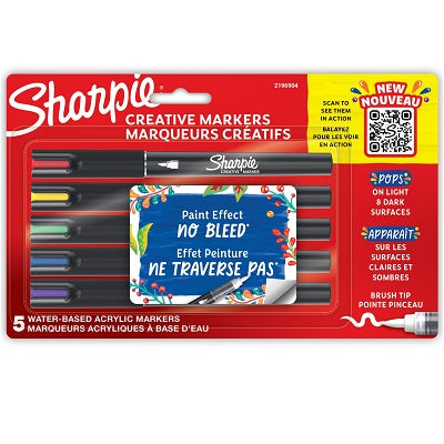 Brush Pen Set-Sharpie Creative Markers Assorted 5/Pk - 2196904