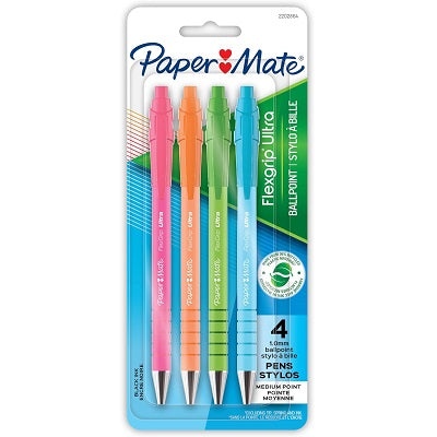 Pen-Retractable, Flexgrip Ultra, 1.0Mm,Blk Ink Assorted 4/Pk - 2202864