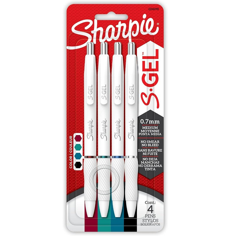 Pen-Retractable, Sharpie S-Gel 0.7Mm Classic Colour 4/Pk - 2206098