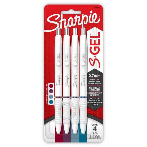 Pen-Retractable, Sharpie S-Gel 0.7Mm Jewel Colour 4/Pk - 2206099