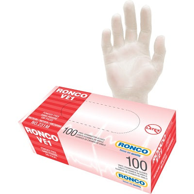 Gloves-Examination, Ve1 Vinyl, Clear Medium 100/Box - 231M