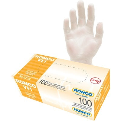 Gloves-Examination, Ve1 Vinyl, Clear X-Large 100/Box - 231XL
