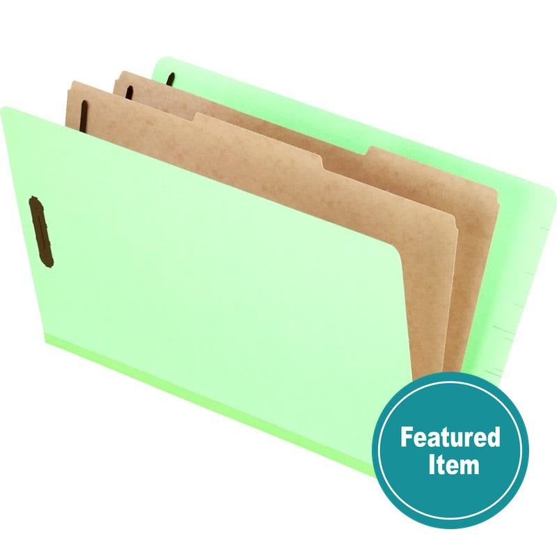Folder-Classification, Endtab, Legal, 2 Division, Pale Green - 23324
