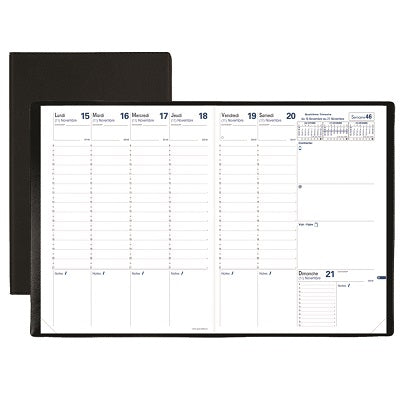 Planner-Weekly, 11.75X8.25 Prenote Freeport Black Fr 2025 - 24102F02
