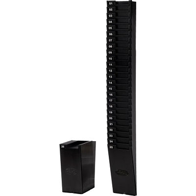 Time Card Rack-Expanding, 7" Cards, Black Plastic 25-Pocket - 25-7EX