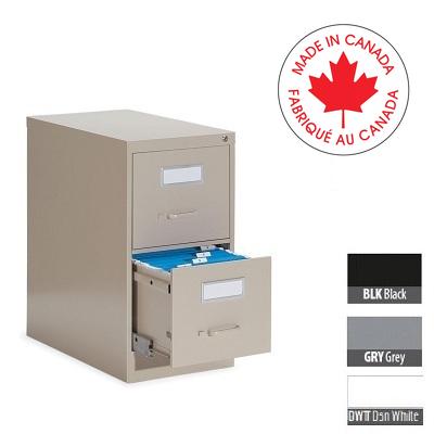 File Cabinet-Vertical 2600 Letter 2 Drawer Designer White - 26-201-DWT
