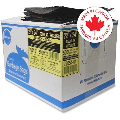 Bags-Garbage, Ecologo 22X24 Black Regular, 500/Ctn - 2654-01