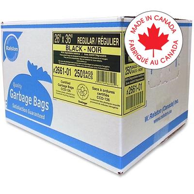 Bags-Garbage, Ecologo 26X36 Black Regular, 250/Ctn - 2661-01
