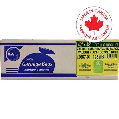 Bags-Garbage, Ecologo 42X48 Black Regular 125/Ctn - 2667-01