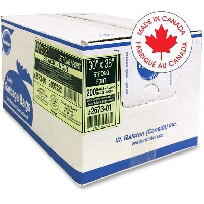 Bags-Garbage, Ecologo 30X38 Black Strong, 200/Ctn - 2673-01