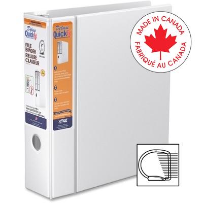 Binder-Deluxe Quickfit Hd 3" Quickload D-Ring,White - 28050