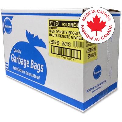 Bags-Garbage, High Density 36X50 Frosted, 10 Rolls/Ctn - 2865-90