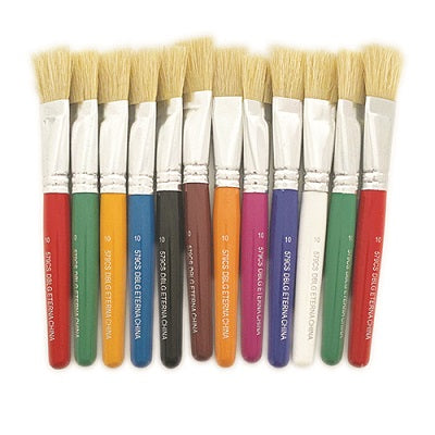 Paint Brush-Dblg, Flat Bristle, Short Handle 13Mm, 12/Pk - 29279